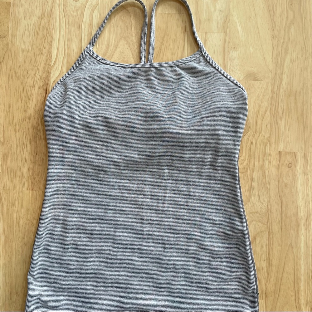Lululemon gray striped tank